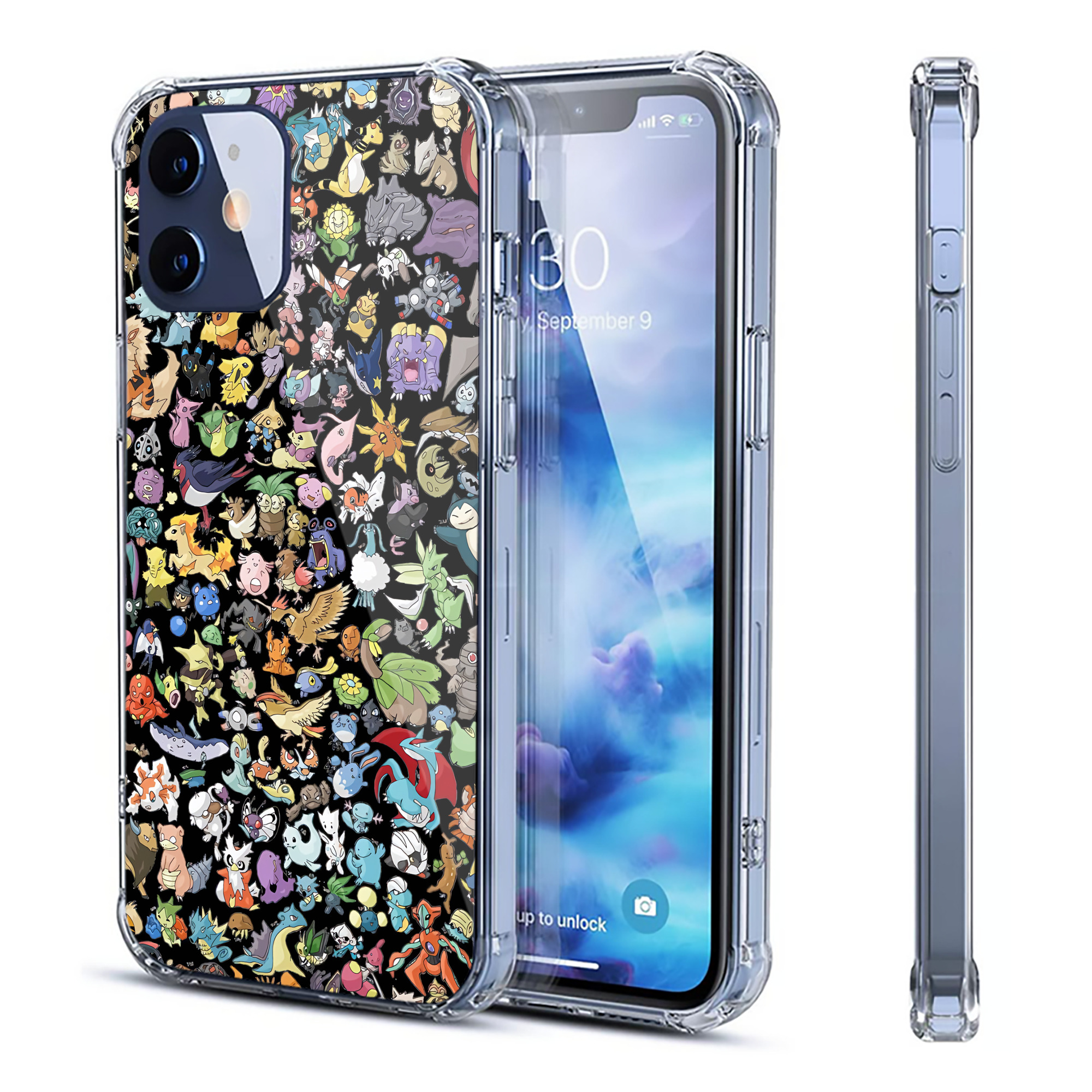 （画像用） ポケットモンスター Pokémon 【iPhone 12シリーズ対応】透明スマホケース（クリアソフトケース）